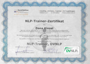 Trainer-Zertifikat DVNLP Dana Kinzel